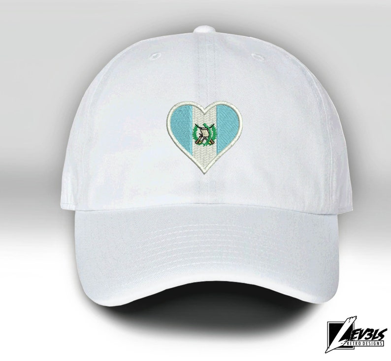 Guatemala Love Embroidered Baseball Unisex Cap Flag Heart Central America Love Amor Chapin