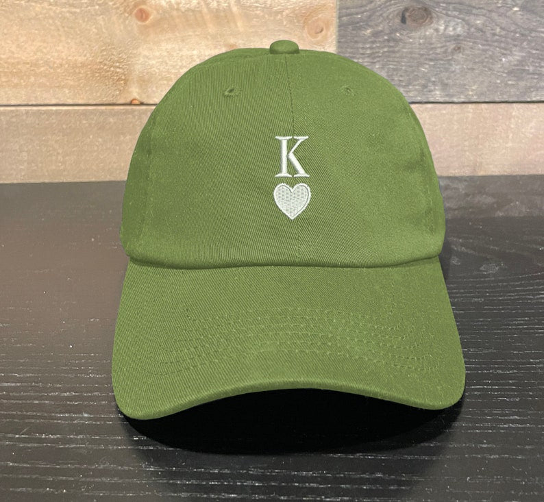 King of Hearts Embroidered Dad Hat - Adjustable Cotton Baseball Cap