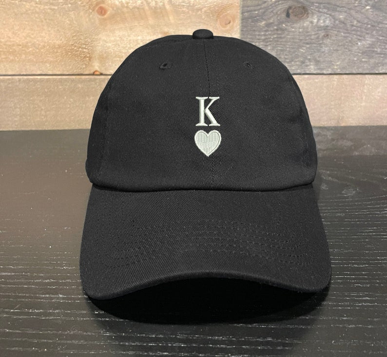 King of Hearts Embroidered Dad Hat - Adjustable Cotton Baseball Cap