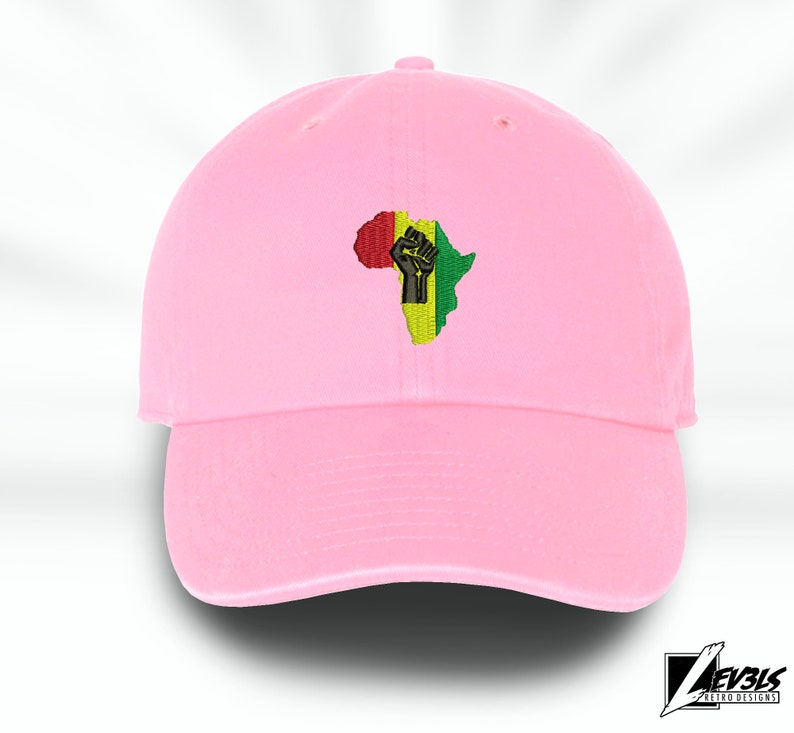 AFRICA MAP Low Profile Embroidered Baseball Cap Adjustable Buckle Black Power AKA Dad Hat