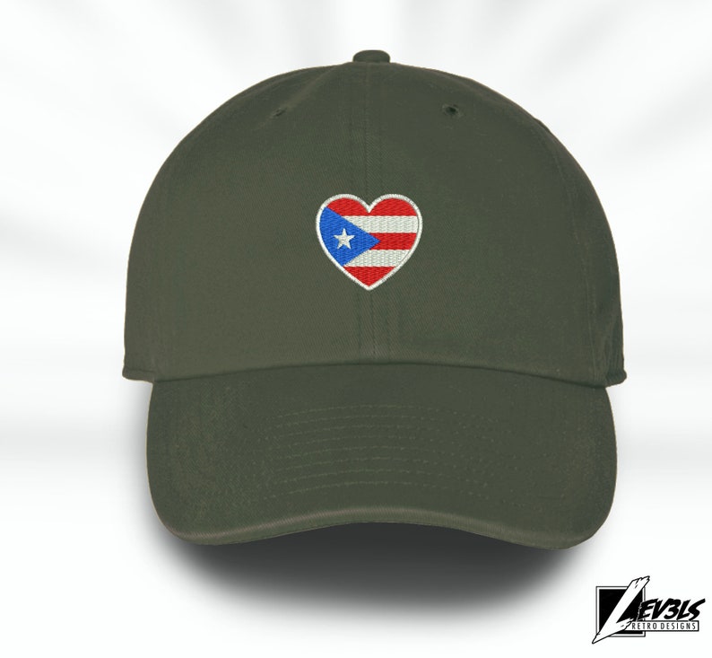 Puerto Rico Love Embroidered Baseball Unisex Cap Boriqua Flag Heart Nuyorican Love