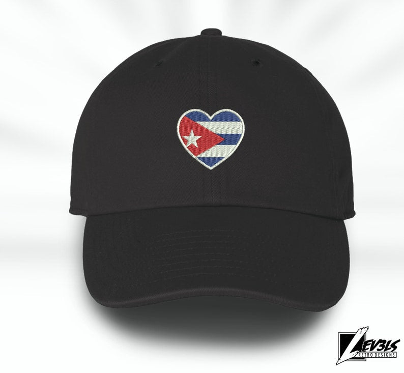 CUBA LOVE Embroidered Baseball Unisex Cap Cuban Flag Heart Amor Cubano