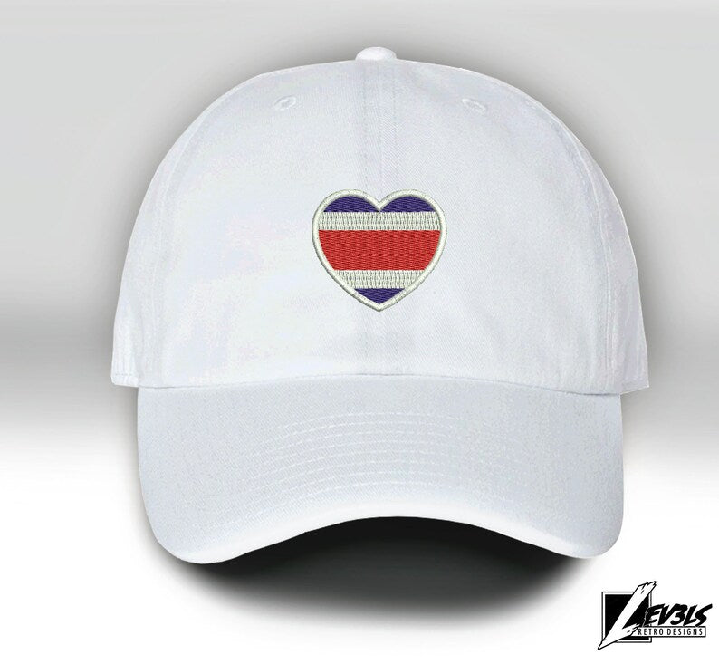 Costa Rica Love Embroidered Baseball Unisex Cap Flag Heart Tico Love