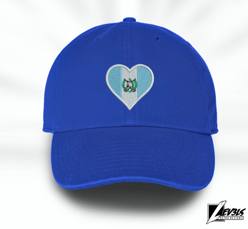 Guatemala Love Embroidered Baseball Unisex Cap Flag Heart Central America Love Amor Chapin