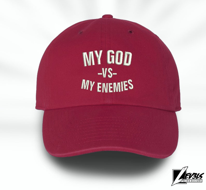 MY GOD VS My Enemies Embroidered Adjustable Baseball Cap Dad Hat The Blessed Life