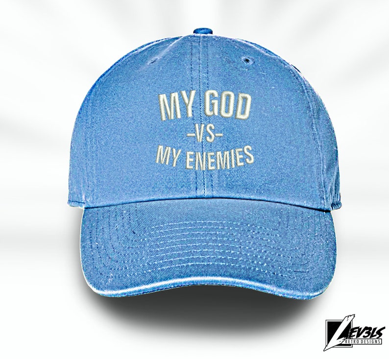 MY GOD VS My Enemies Embroidered Adjustable Baseball Cap Dad Hat The Blessed Life