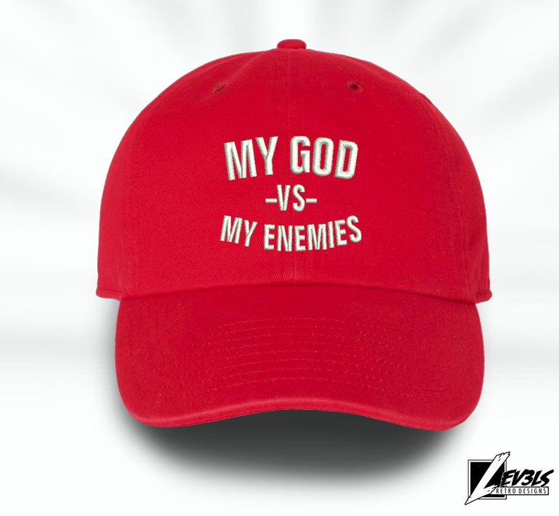 MY GOD VS My Enemies Embroidered Adjustable Baseball Cap Dad Hat The Blessed Life