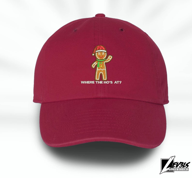 Gingerbread Man Embroidered Baseball Cap: Christmas Santa Hat