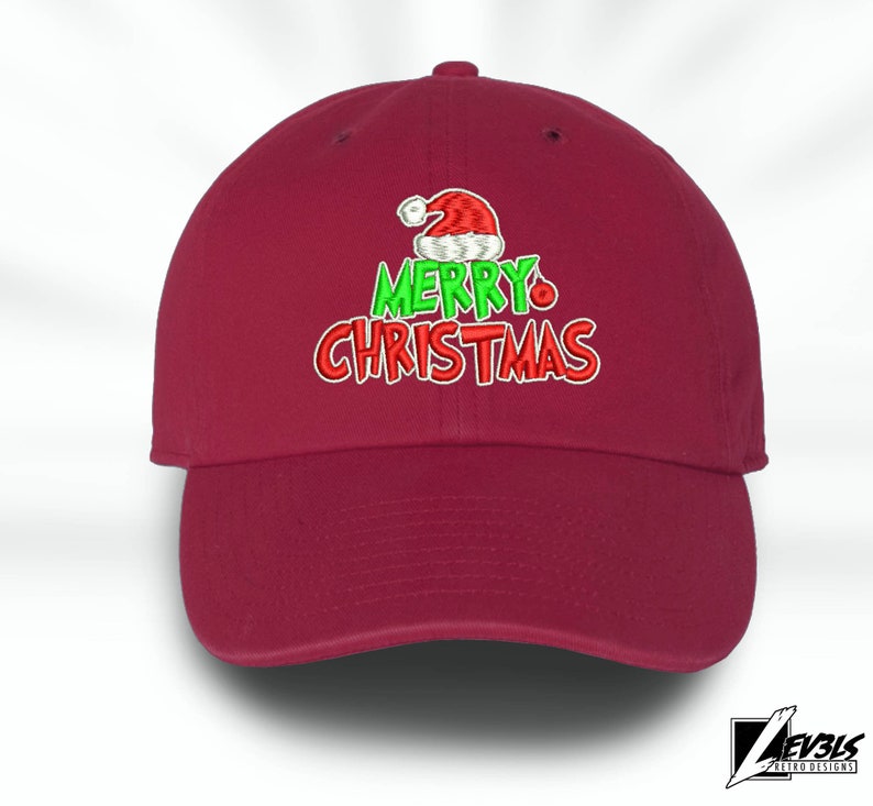 Embroidered Christmas Baseball Cap: Merry Christmas Design