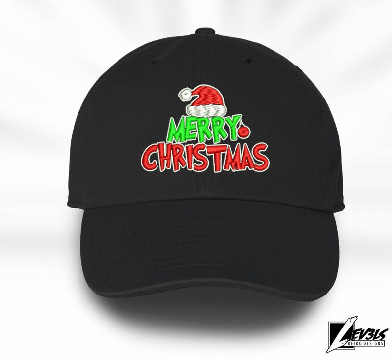 Embroidered Christmas Baseball Cap: Merry Christmas Design