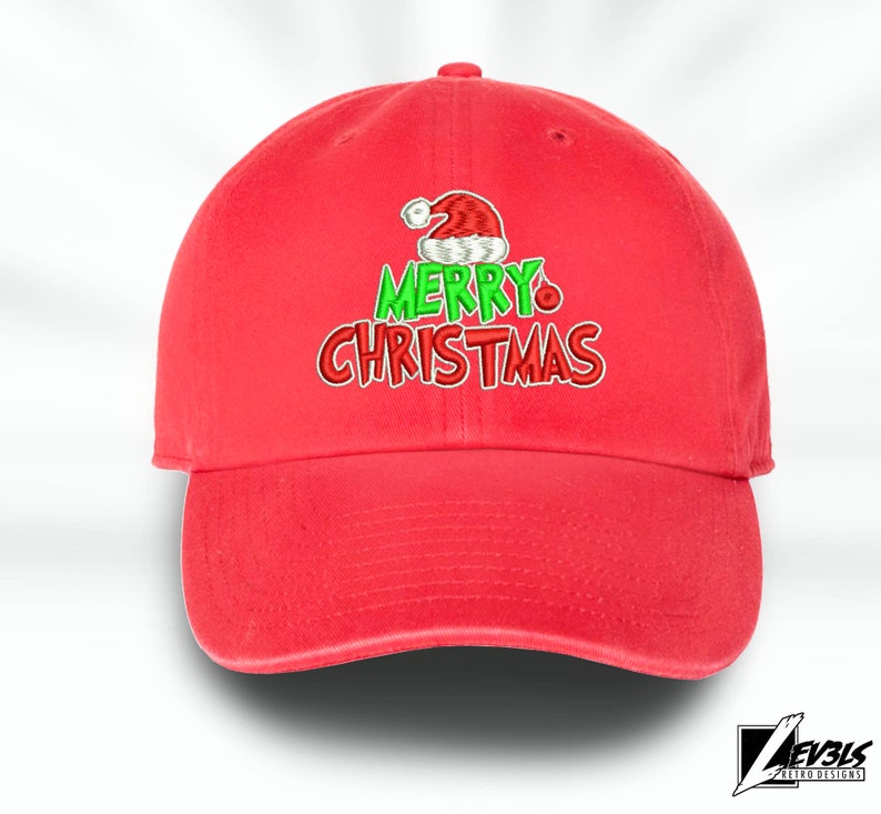 Embroidered Christmas Baseball Cap: Merry Christmas Design