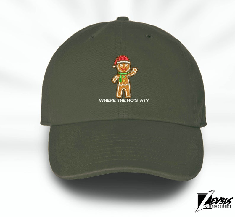 Gingerbread Man Embroidered Baseball Cap: Christmas Santa Hat