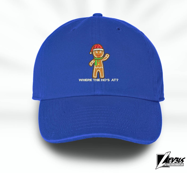 Gingerbread Man Embroidered Baseball Cap: Christmas Santa Hat