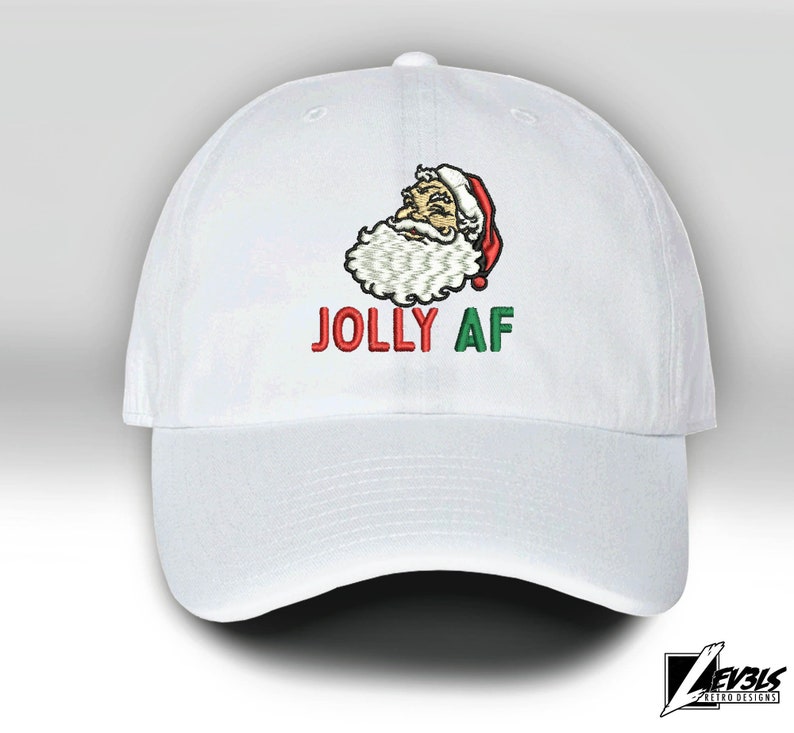 Jolly AF Santa Embroidered Christmas Baseball Cap