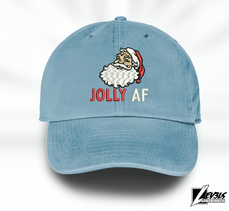 Jolly AF Santa Embroidered Christmas Baseball Cap