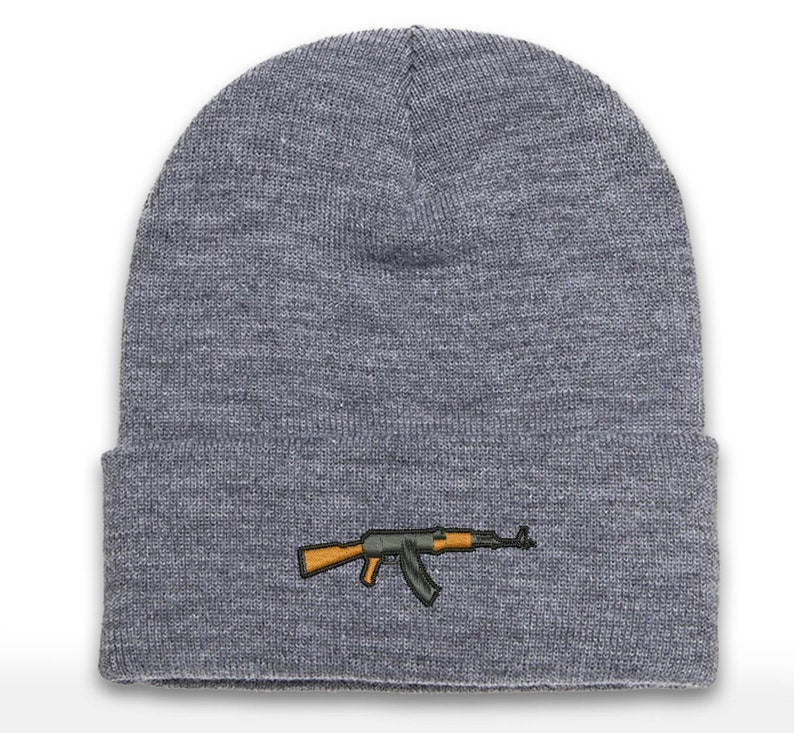 AK-47 Embroidered KALASHNIKOV Beanie Cap | Range Wear | Range Day | Cuffed Beanie