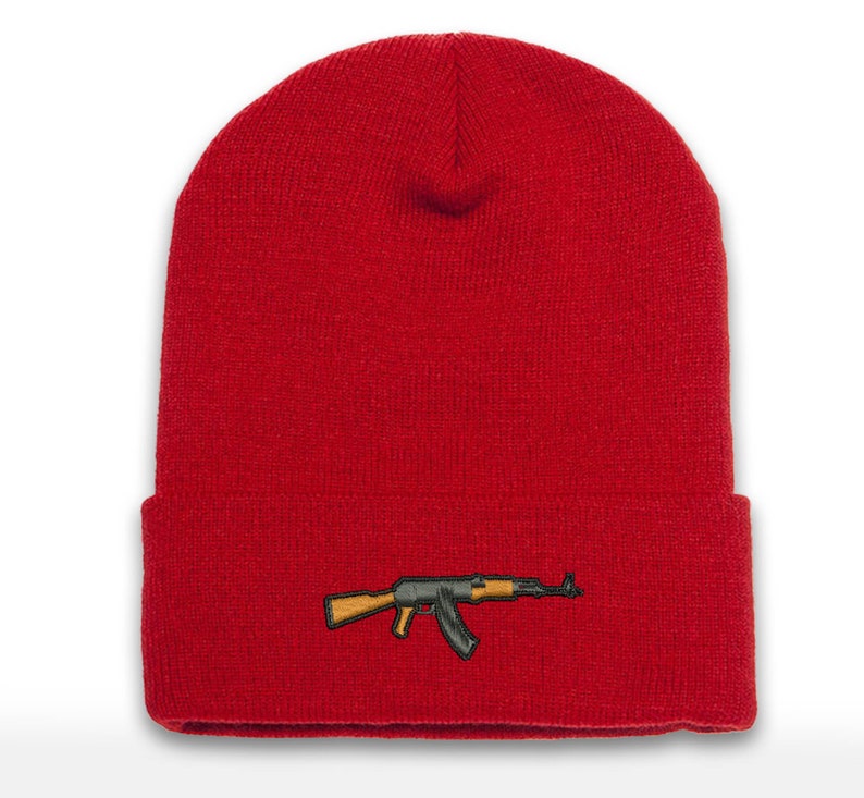 AK-47 Embroidered KALASHNIKOV Beanie Cap | Range Wear | Range Day | Cuffed Beanie