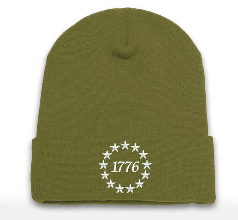 1776 Embroidered Cuffed Beanie Cap - Betsy Ross America