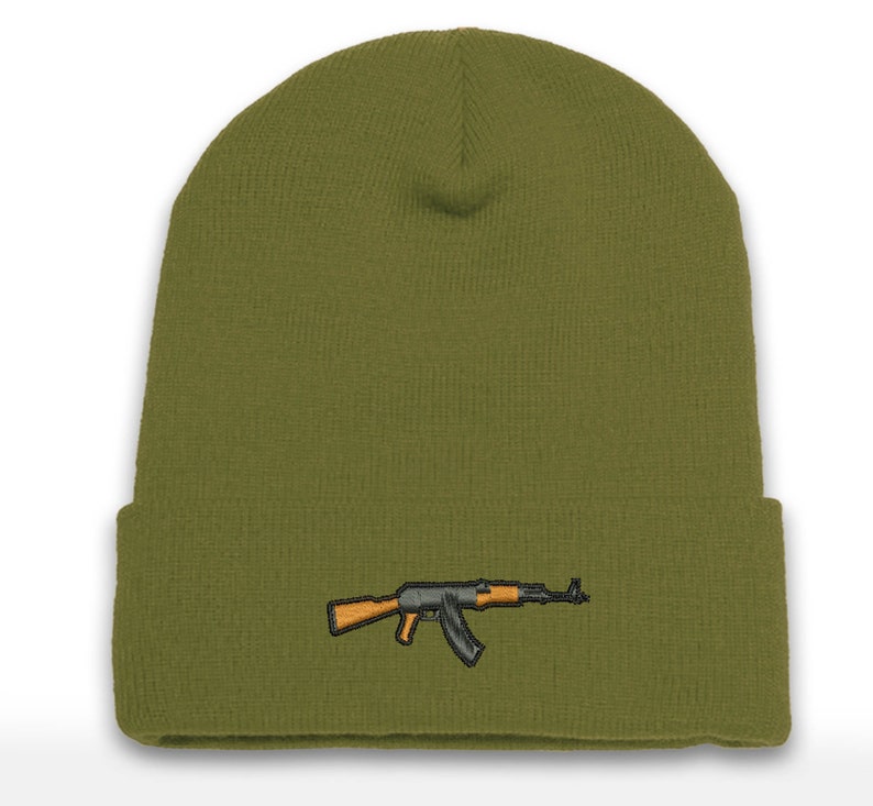 AK-47 Embroidered KALASHNIKOV Beanie Cap | Range Wear | Range Day | Cuffed Beanie