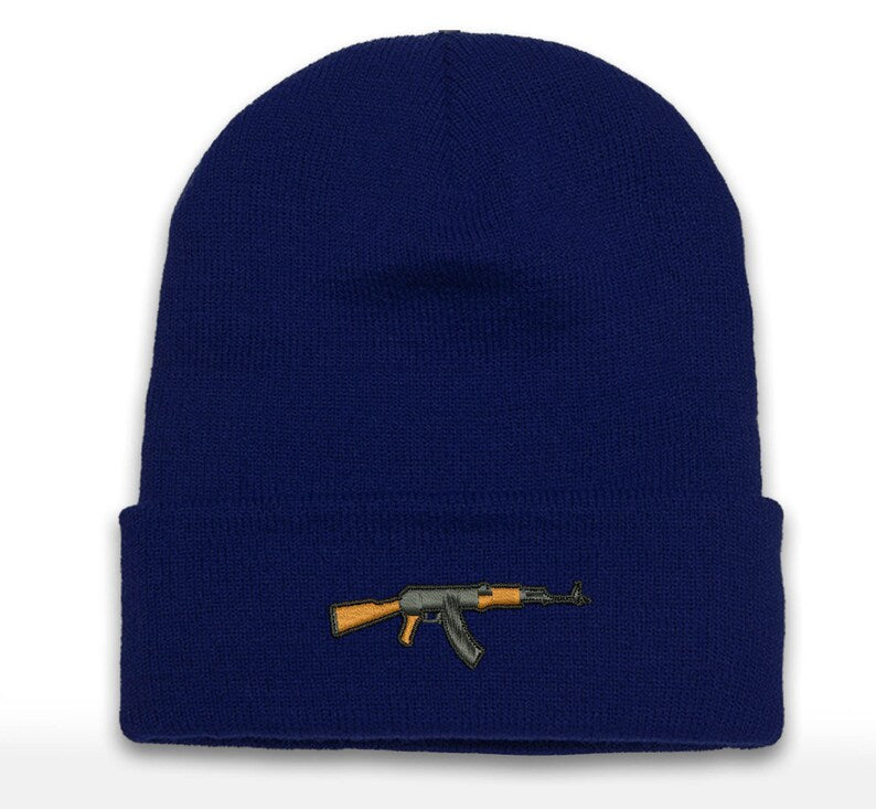 AK-47 Embroidered KALASHNIKOV Beanie Cap | Range Wear | Range Day | Cuffed Beanie