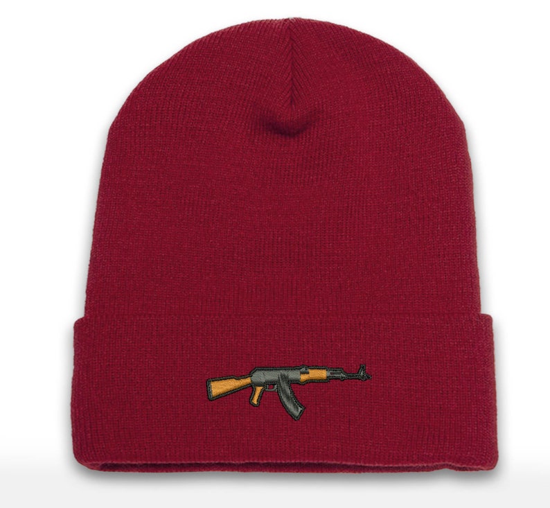 AK-47 Embroidered KALASHNIKOV Beanie Cap | Range Wear | Range Day | Cuffed Beanie