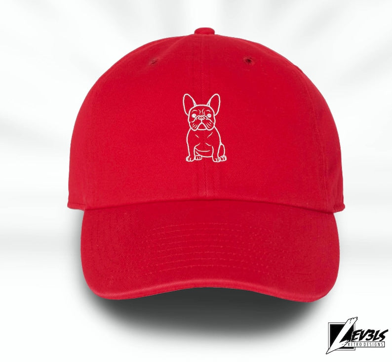 FRENCHI Embroidered Low Profile Unstructured Baseball Cap FRENCH BULLDOG