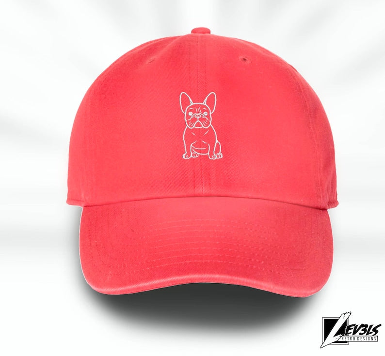 FRENCHI Embroidered Low Profile Unstructured Baseball Cap FRENCH BULLDOG