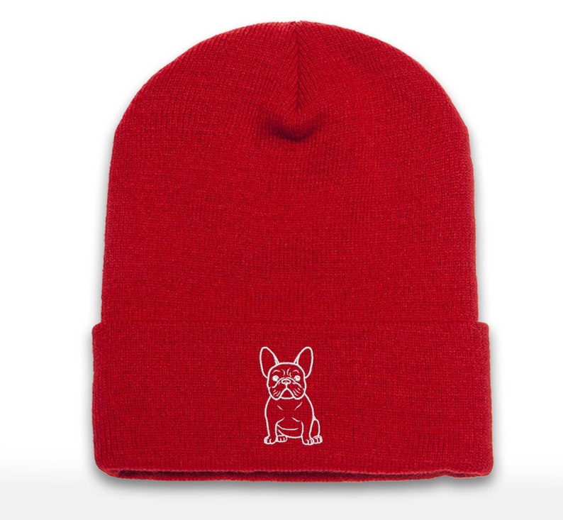 Embroidered French Bulldog Beanie Cap - Dog Lover Gift