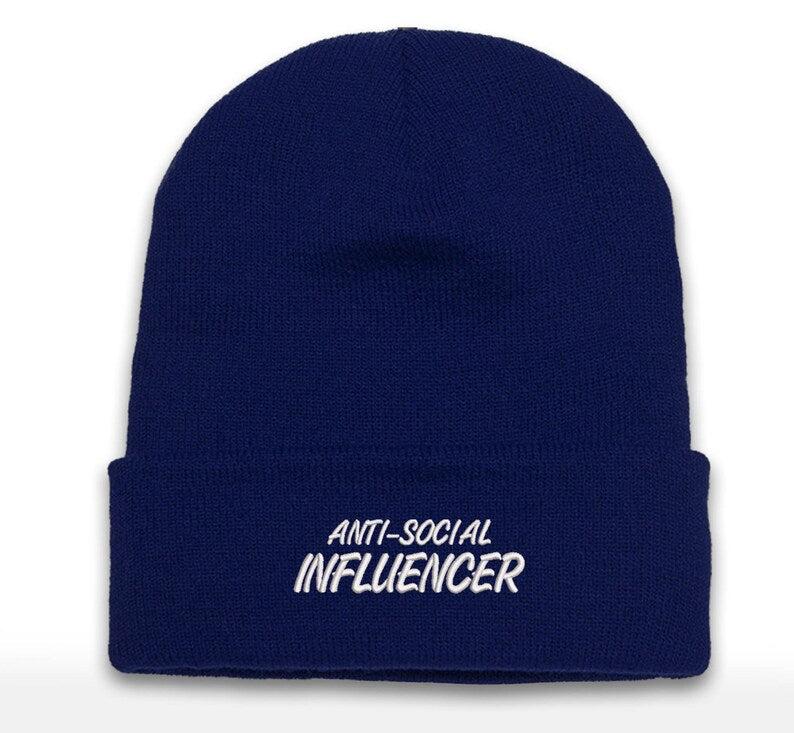 Anti-Social Influencer Beanie Cap | Introvert | Cuffed Beanie | I'm Ready to go Home Now!