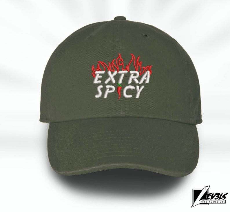 Extra Spicy Embroidered Low Profile Unstructured Baseball Cap | Sassy | Flames