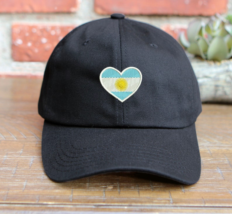 Argentina Flag Heart Embroidered Baseball Cap