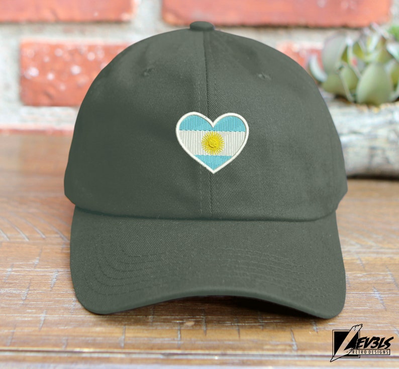 Argentina Flag Heart Embroidered Baseball Cap