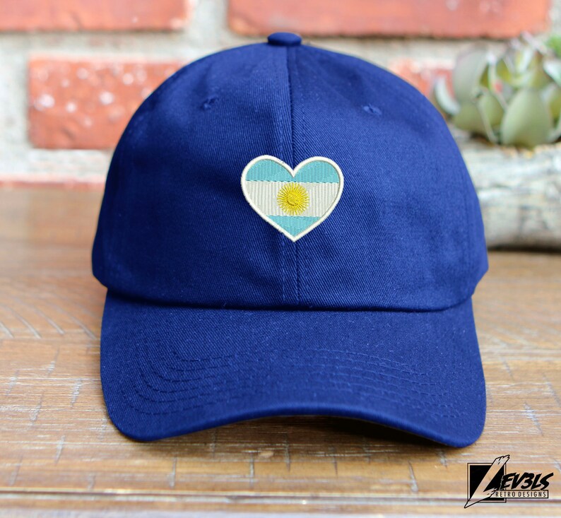 Argentina Flag Heart Embroidered Baseball Cap