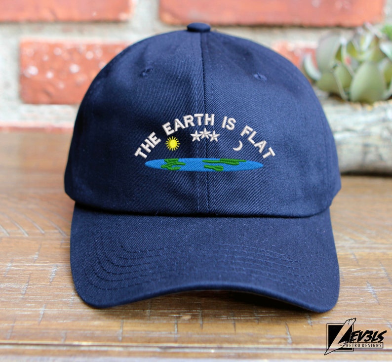 The Earth Is Flat Embroidered Cotton Baseball Cap