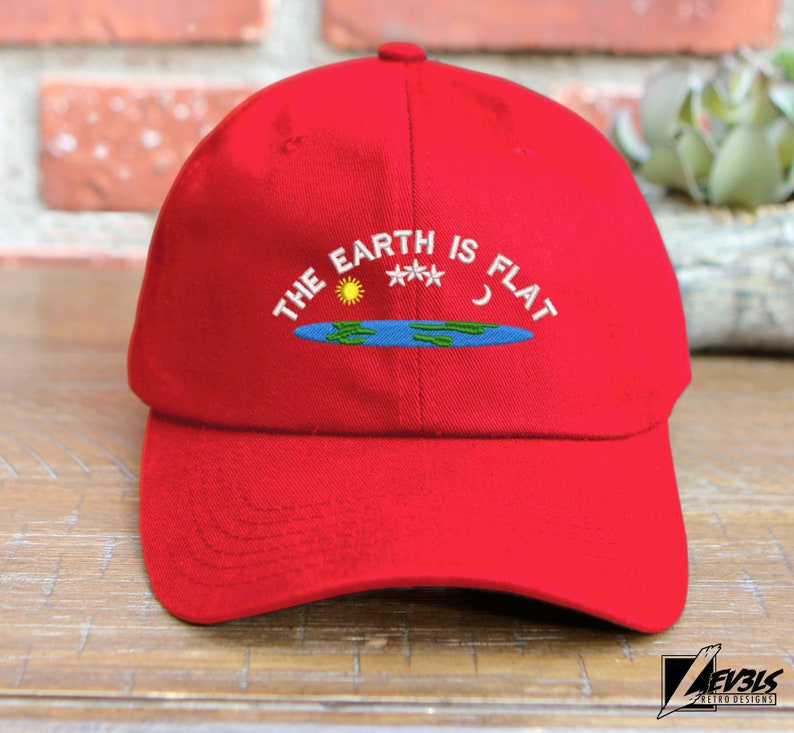 The Earth Is Flat Embroidered Cotton Baseball Cap