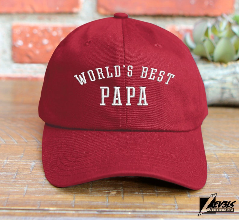 Worlds Best Papa Embroidered Baseball Unisex Cap Low Profile Dad Hat