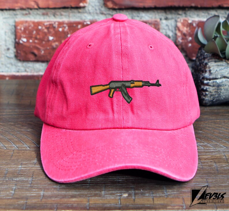 AK-47 Embroidered Unstructured Baseball Cap Kalashnikov Rifle