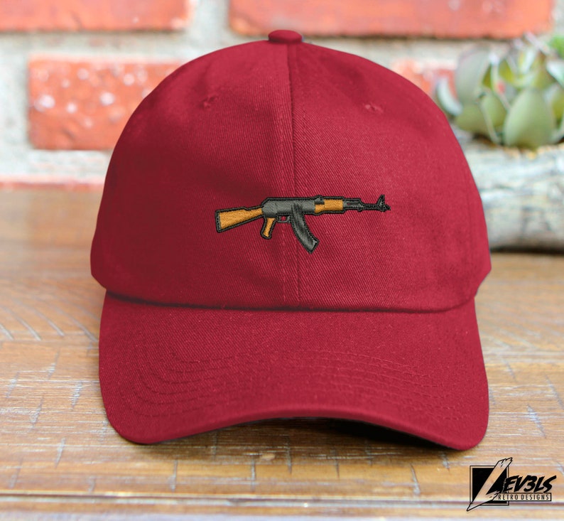 AK-47 Embroidered Unstructured Baseball Cap Kalashnikov Rifle