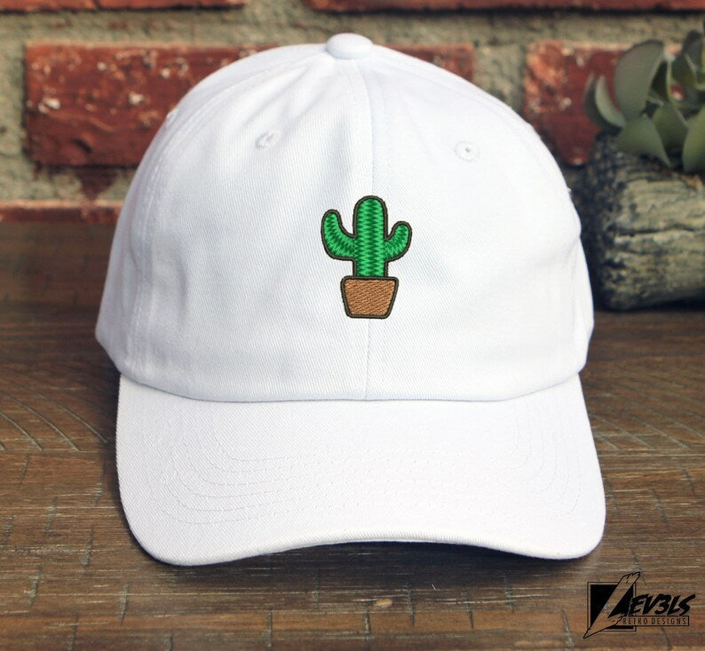 Cactus Embroidered Dad Hat: Low Profile Cotton Baseball Cap