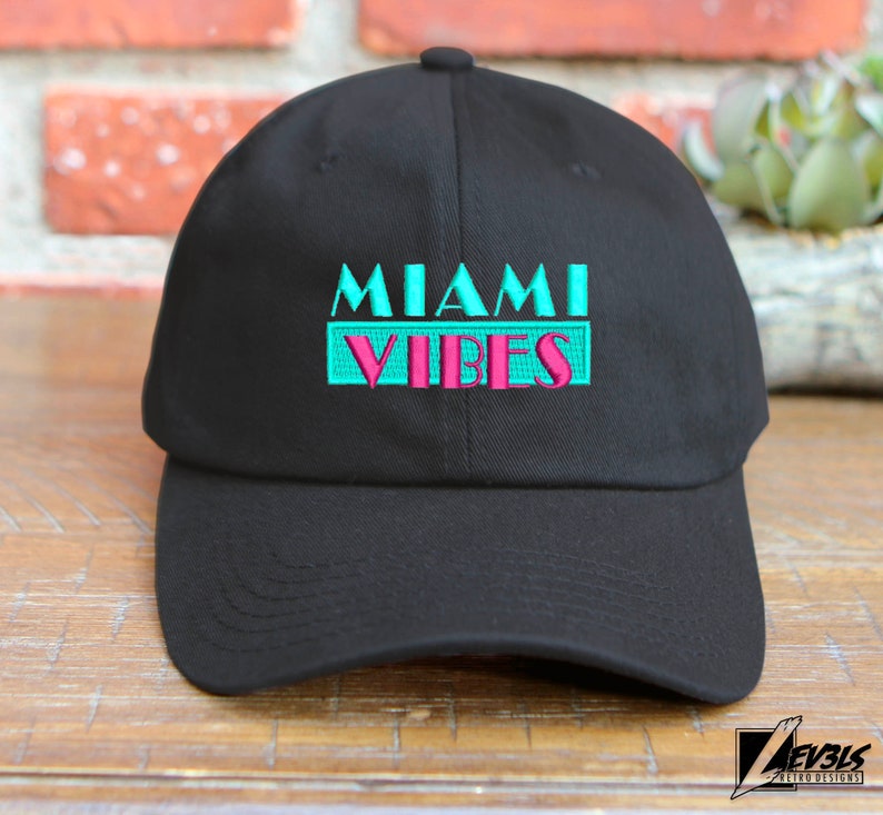 Miami Vibes Embroidered Cotton Dad Hat - Adjustable Baseball Cap