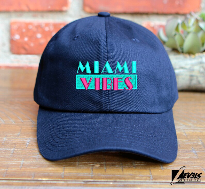 Miami Vibes Embroidered Cotton Dad Hat - Adjustable Baseball Cap