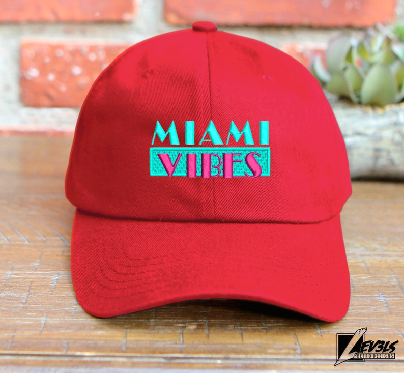 Miami Vibes Embroidered Cotton Dad Hat - Adjustable Baseball Cap