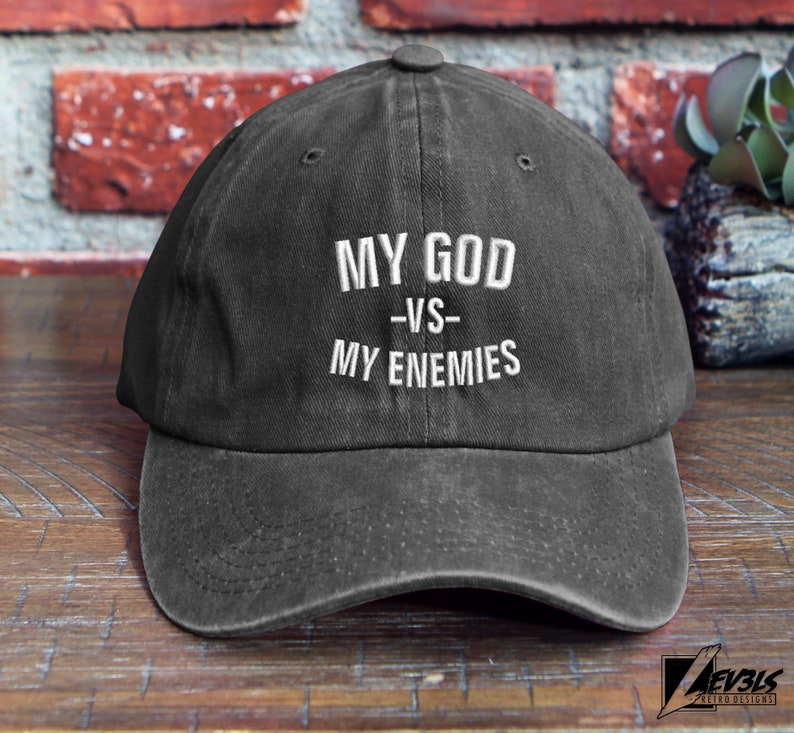 MY GOD VS My Enemies Embroidered Adjustable Baseball Cap Dad Hat The Blessed Life