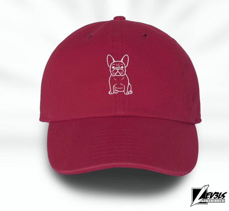 FRENCHI Embroidered Low Profile Unstructured Baseball Cap FRENCH BULLDOG