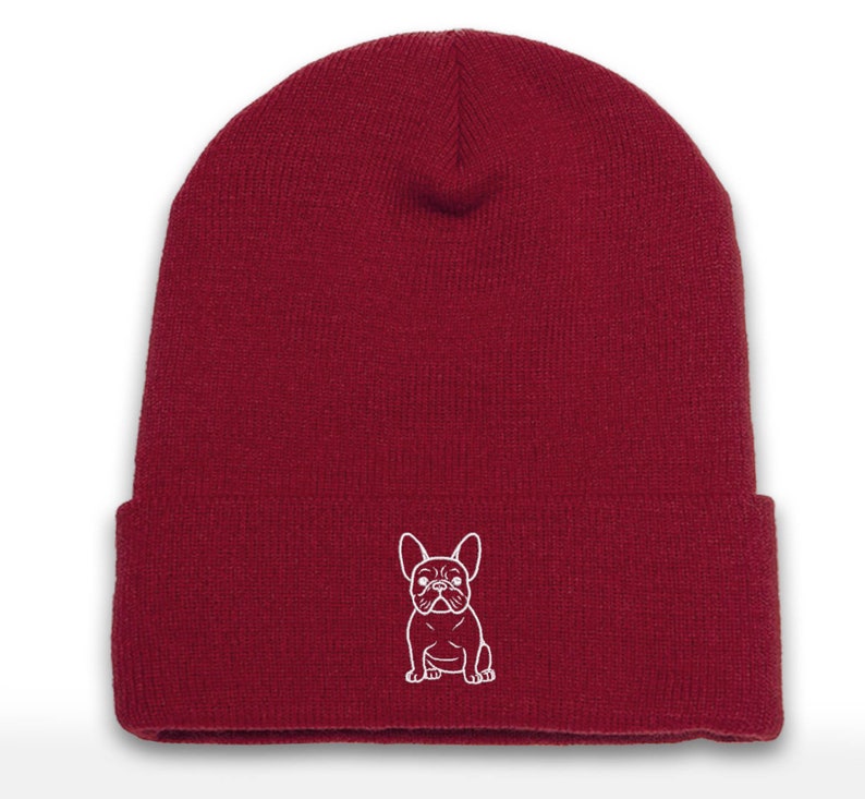 Embroidered French Bulldog Beanie Cap - Dog Lover Gift