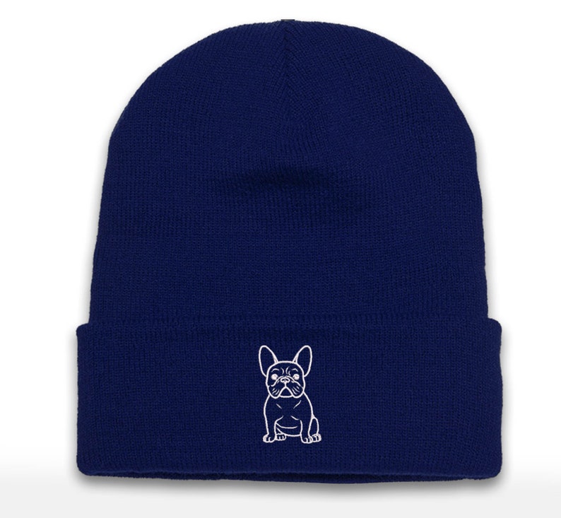 Embroidered French Bulldog Beanie Cap - Dog Lover Gift