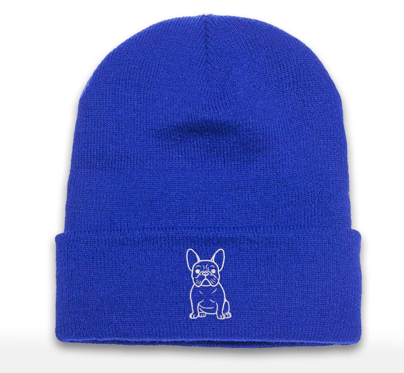 Embroidered French Bulldog Beanie Cap - Dog Lover Gift