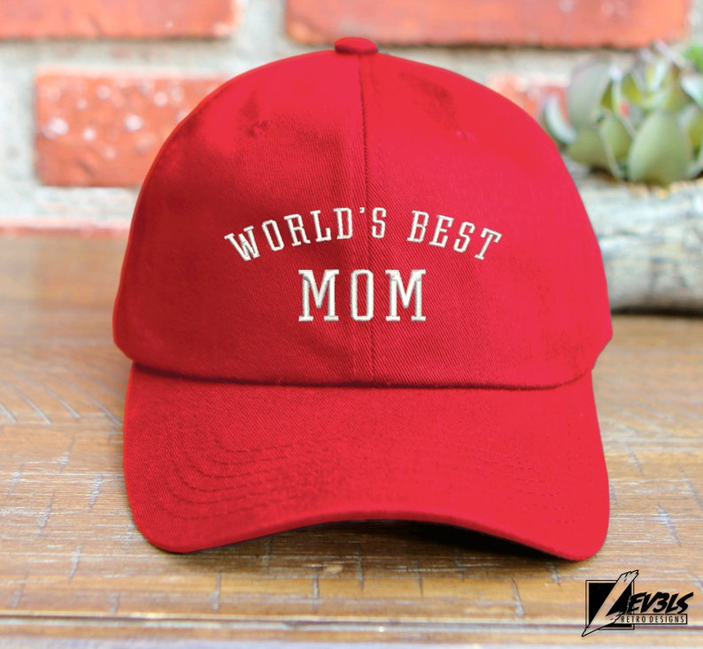 Worlds Best Mom Low Profile Embroidered Baseball Cap / Mom Hat / Dad Hat