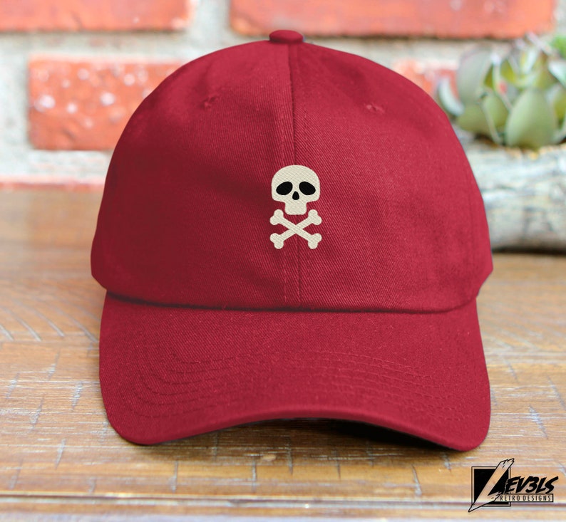 Embroidered Skull and Bones Baseball Cap - Retro Style Dad Hat