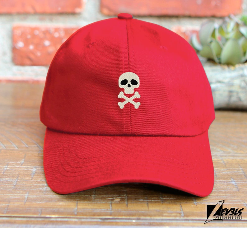 Embroidered Skull and Bones Baseball Cap - Retro Style Dad Hat